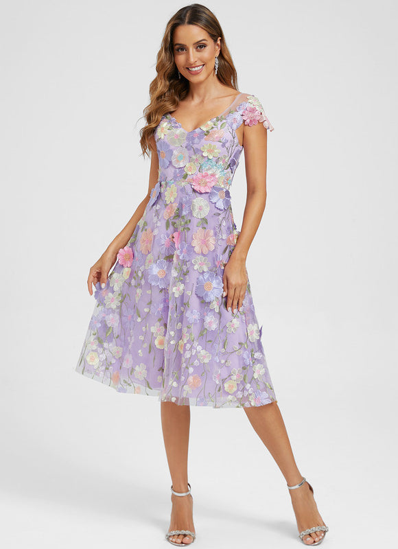 Robe Dentelle Florale Vaporeuse - gallery 1