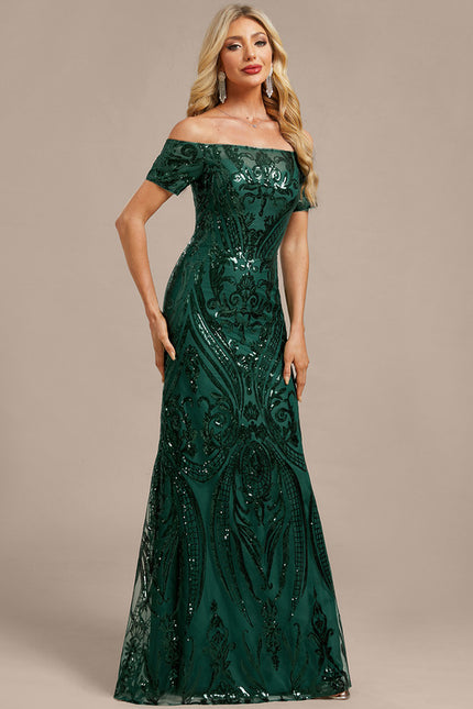 Robe Dentelle Émeraude Scintillante - gallery 4