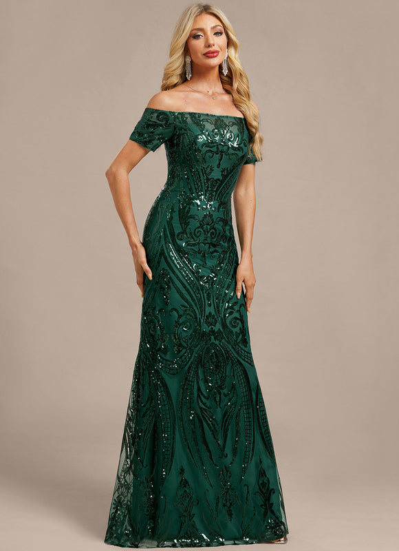 Robe Dentelle Émeraude Scintillante - gallery 4