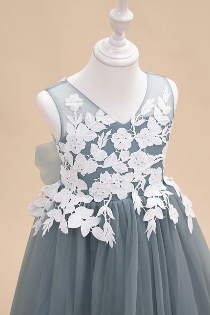 Robe Dentelle Tulle Grise Délicate - gallery 6