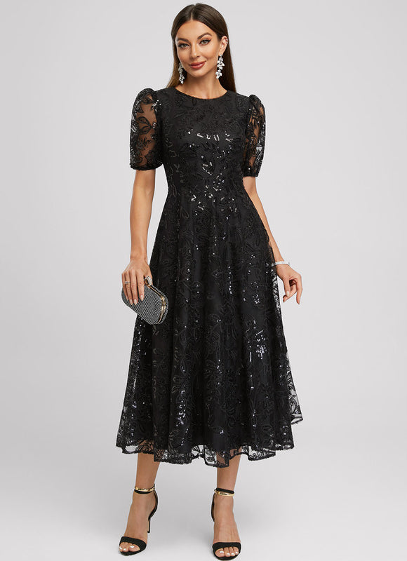 Robe Dentelle Cocktail Ornée - gallery 1