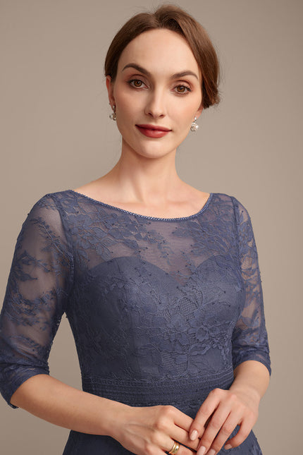 Robe Dentelle En Dentelle Bleu - gallery 1