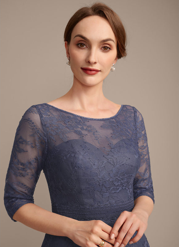 Robe Dentelle En Dentelle Bleu - gallery 1