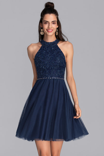 Robe Dentelle Tulle Navy