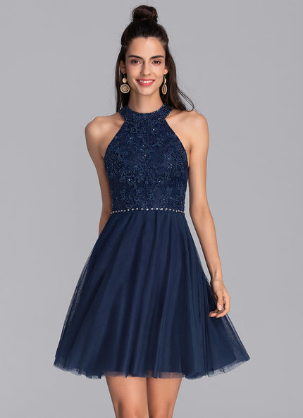 Robe Dentelle Tulle Navy