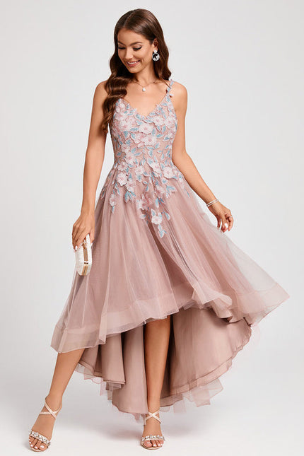 Robe Rose Poudre Dentelle - gallery 5