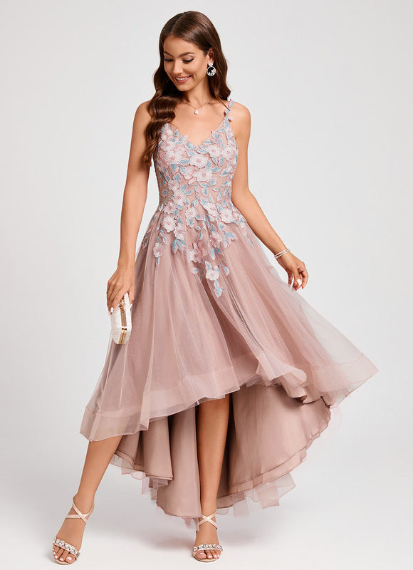 Robe Rose Poudre Dentelle - gallery 5