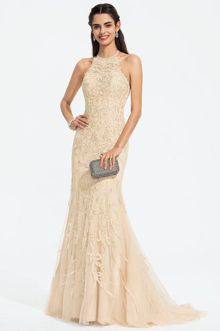 Robe Dentelle Sirène Écrue