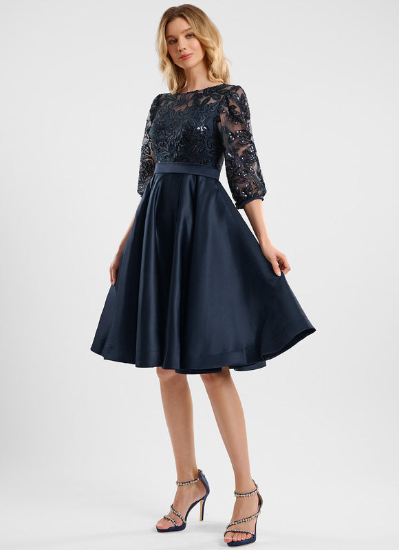 Robe Dentelle Satinée Chic - gallery 3