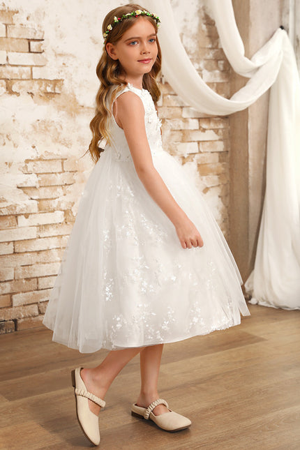 Robe Dentelle Fille Tulle Floral - gallery 8