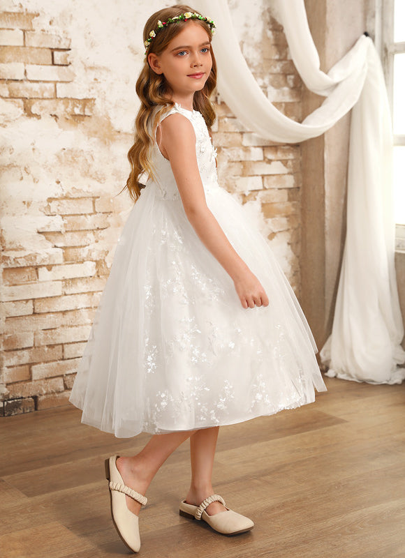 Robe Dentelle Fille Tulle Floral - gallery 8