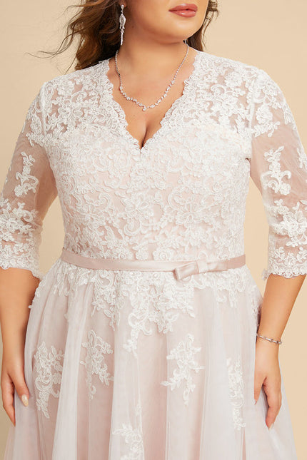 Robe Dentelle Tulle Écrue - gallery 9