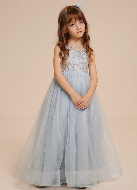 Robe Dentelle Tulle Bleu Clair - gallery 3