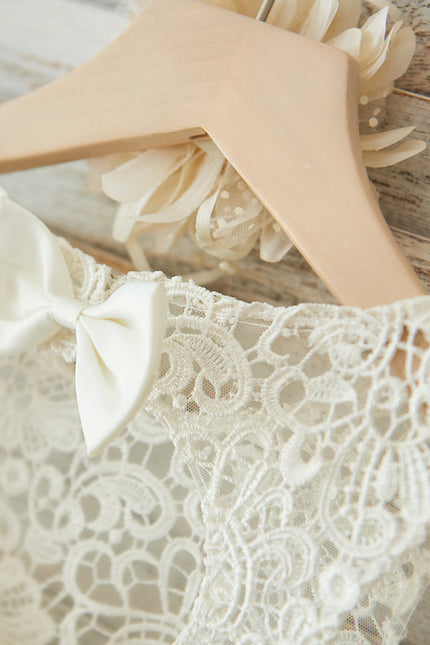 Robe Dentelle Enfant Écrue Satinée - gallery 8