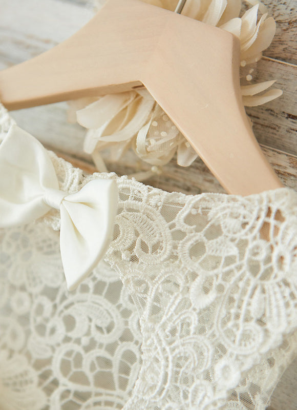 Robe Dentelle Enfant Écrue Satinée - gallery 8