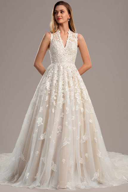 Robe Dentelle Nuptiale Brodée - gallery 1
