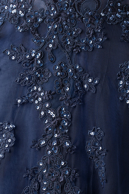 Robe Dentelle Soirée Bleu Nuit - gallery 7