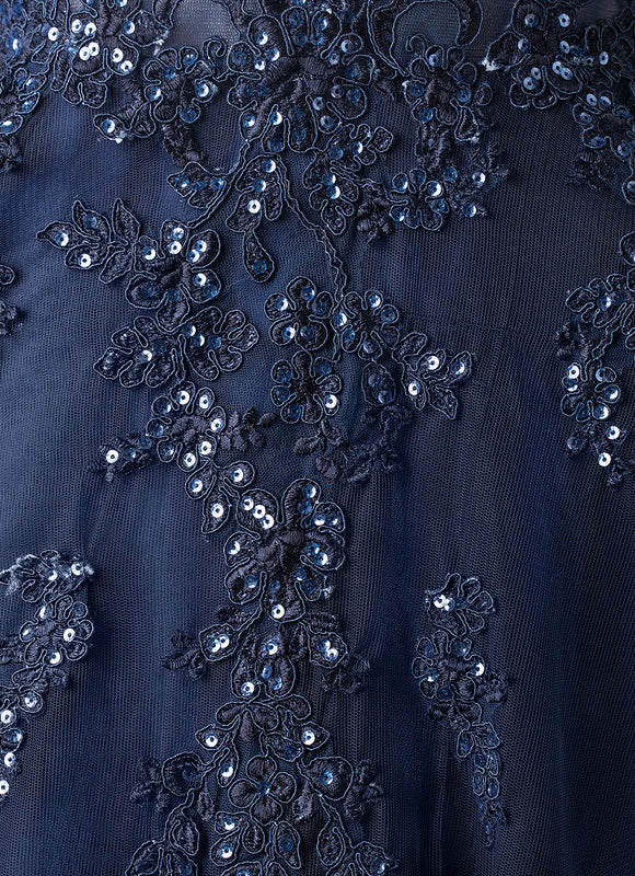 Robe Dentelle Soirée Bleu Nuit - gallery 7