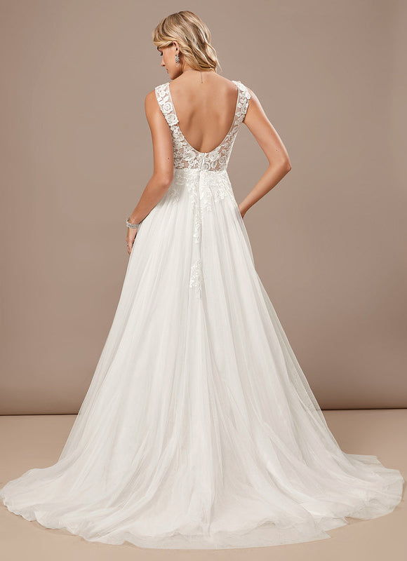 Robe De Mariee Fluide Et Dentelle - gallery 6