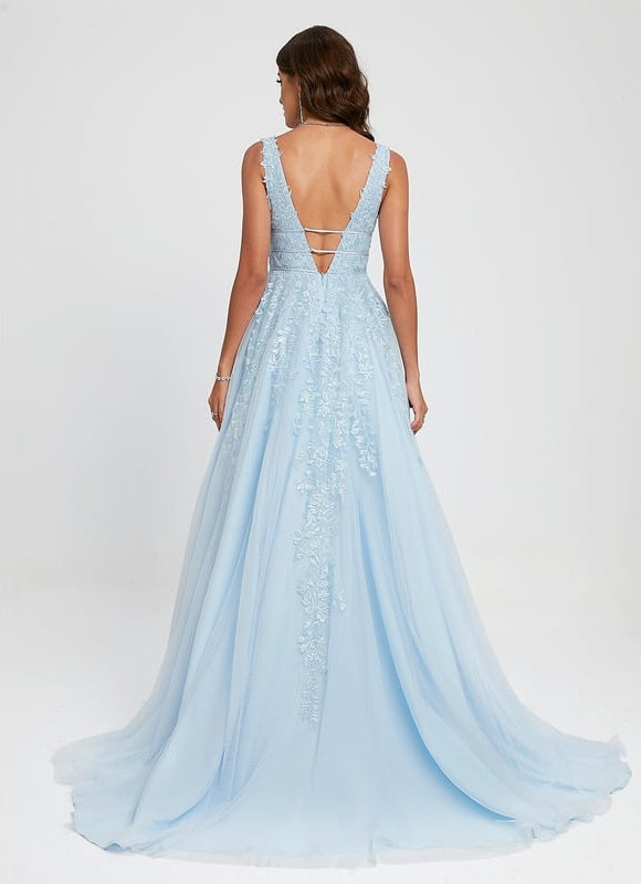 Robe Dentelle Azur Délicate - gallery 1