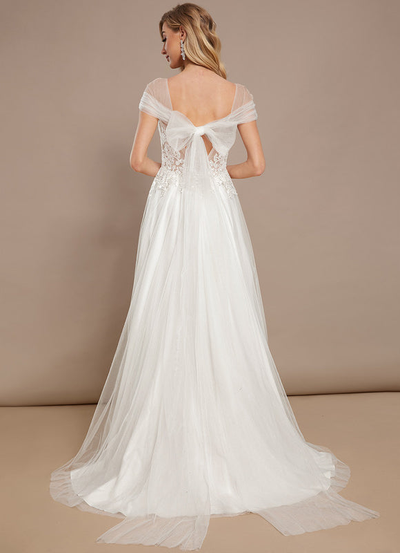 Robe Blanche Dos Nu Dentelle - gallery 5