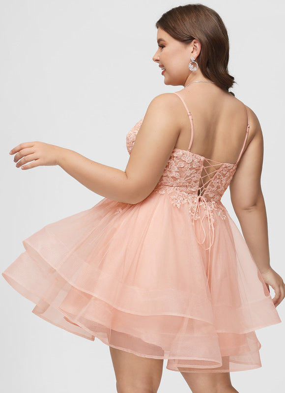 Robe Dentelle Courte Tulle Floral - gallery 8