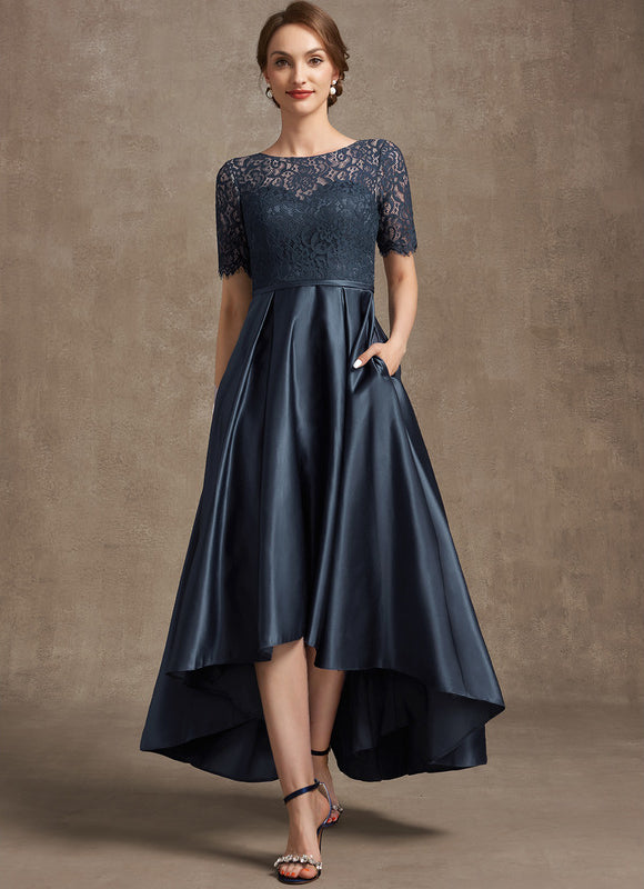 Robe De Soirée Soie Et Dentelle - gallery 1