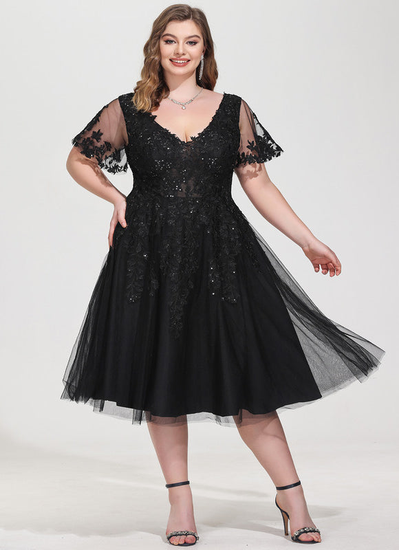 Robe Dentelle Éclat Tulle Nocturne - gallery 9