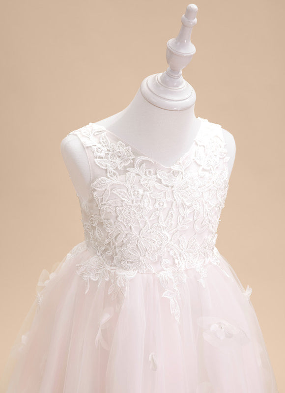 Robe Dentelle Tulle Floral Rose - gallery 6