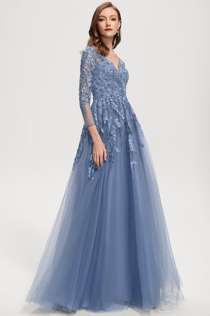 Robe Dentelle Grise Élégante - gallery 4