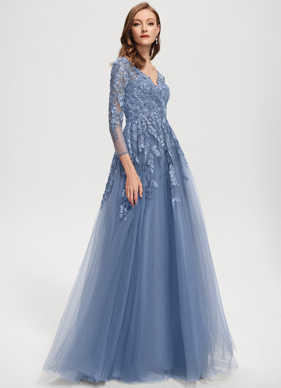 Robe Dentelle Grise Élégante - gallery 4
