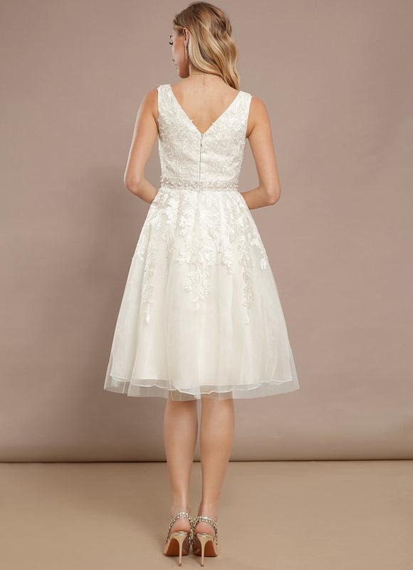 Robe Dentelle Tulle Évasée - gallery 5