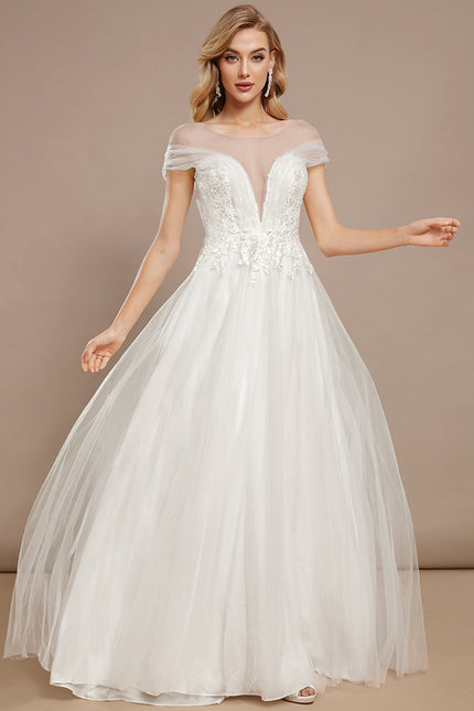 Robe Blanche Dos Nu Dentelle - gallery 1