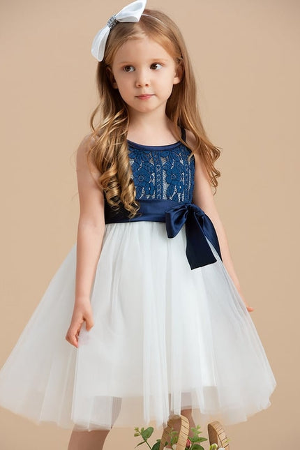 Robe Dentelle Enfant Marine - gallery 5