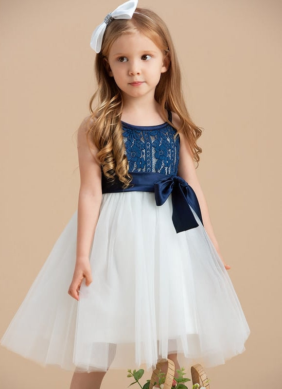Robe Dentelle Enfant Marine - gallery 5