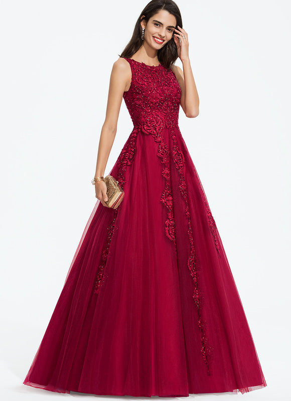 Robe Dentelle Rubis Ornée - gallery 4