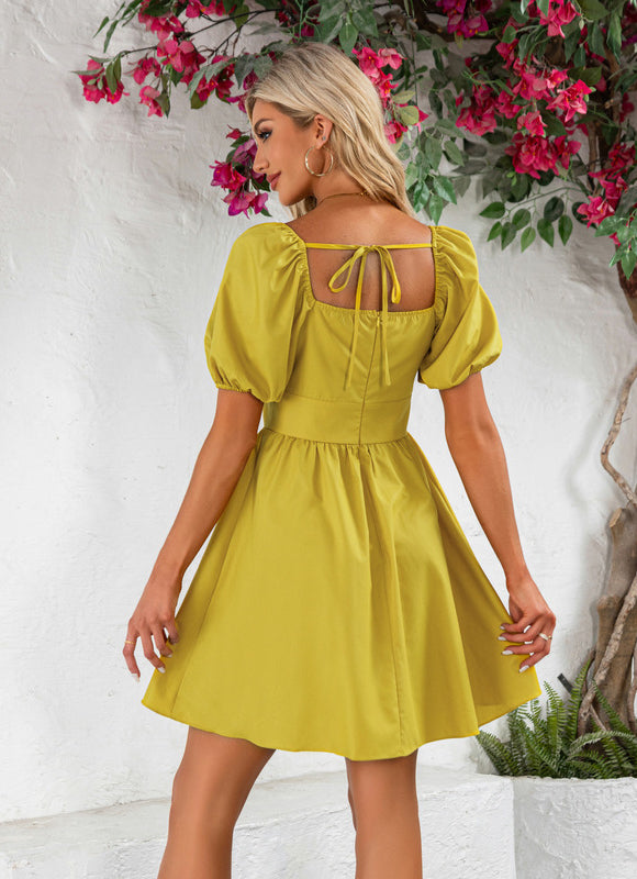 Robe En Dentelle Jaune - gallery 3