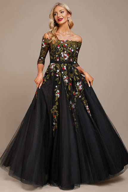 Robe Dentelle De Gala Florale