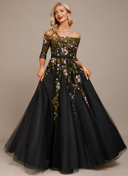 Robe Dentelle De Gala Florale