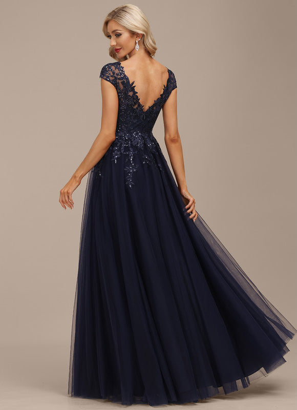 Robe Dentelle Grise Élégante - gallery 3