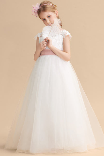 Robe Dentelle Enfant Satinée - gallery 7