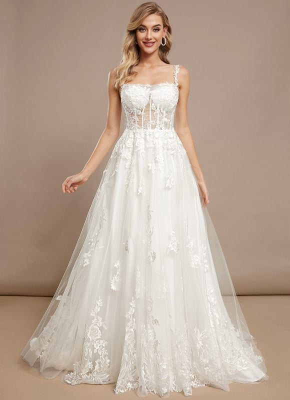 Robe Dentelle Princesse Tulle Floral - gallery 2