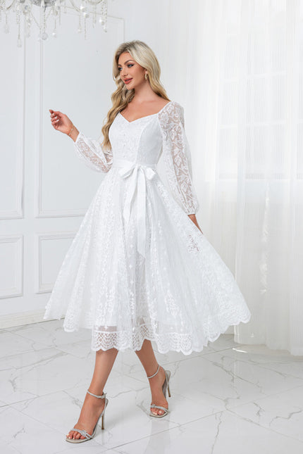 Robe Blanche Dentelle Mariage Civil - gallery 4