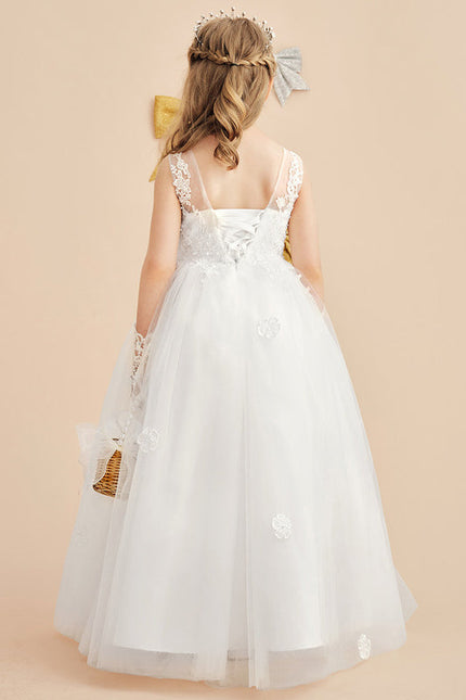 Robe Dentelle Tulle Marine Fleurie - gallery 2