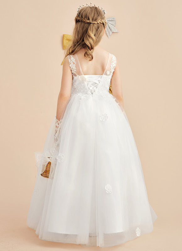 Robe Dentelle Tulle Marine Fleurie - gallery 2