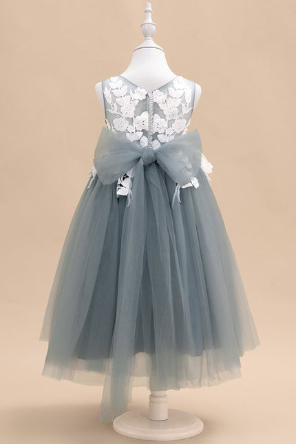Robe Dentelle Tulle Grise Délicate - gallery 4