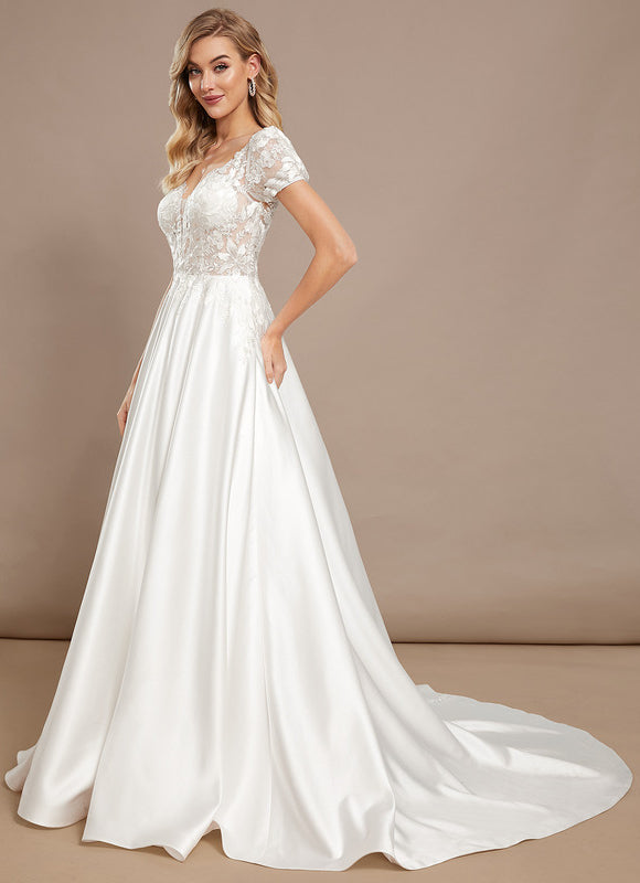 Robe Soie Et Dentelle - gallery 1