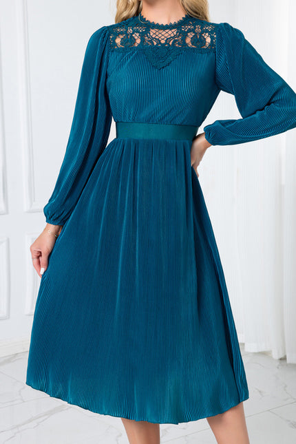 Robe Dentelle Midi Plissée Chic - gallery 3