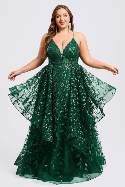 Robe Dentelle Émeraude Festonnée - gallery 7