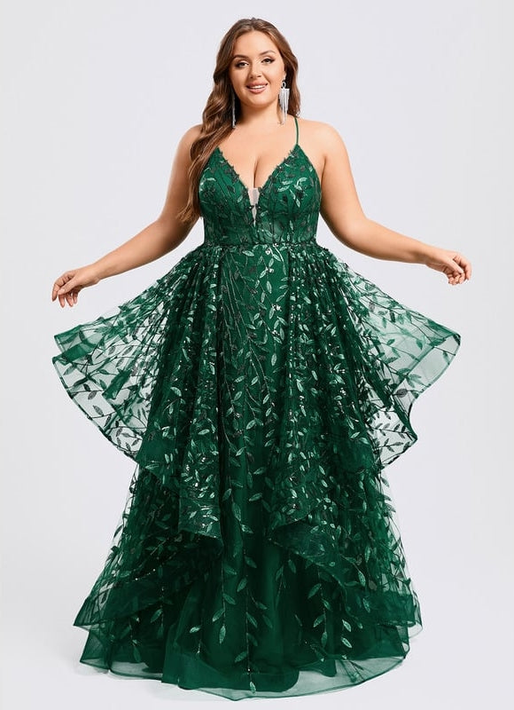 Robe Dentelle Émeraude Festonnée - gallery 7
